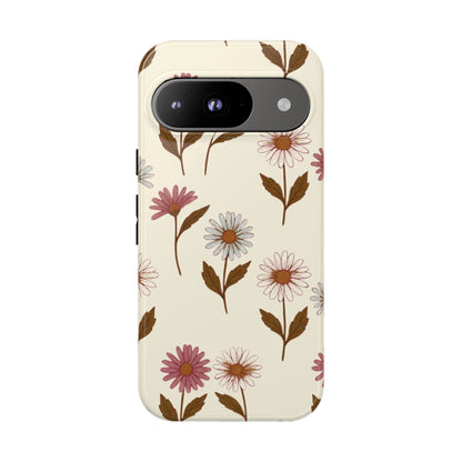 Pretty Cream & Rose Daisy Pattern Phone Case
