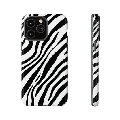 Modern Monochrome Zebra Print Phone Case