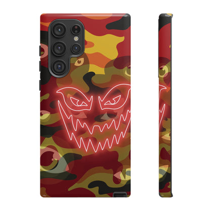 Inferno Neon Face Camo Phone Case - Red Phone Case - Samsung Galaxy S22 Ultra / Glossy