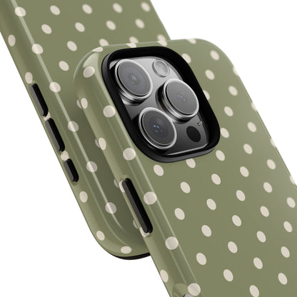 Phone Case - ’Green & White Dot Pattern’ Phone Case