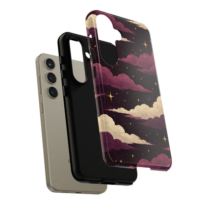 Illustrated Plum Clouds & Stars Phone Case