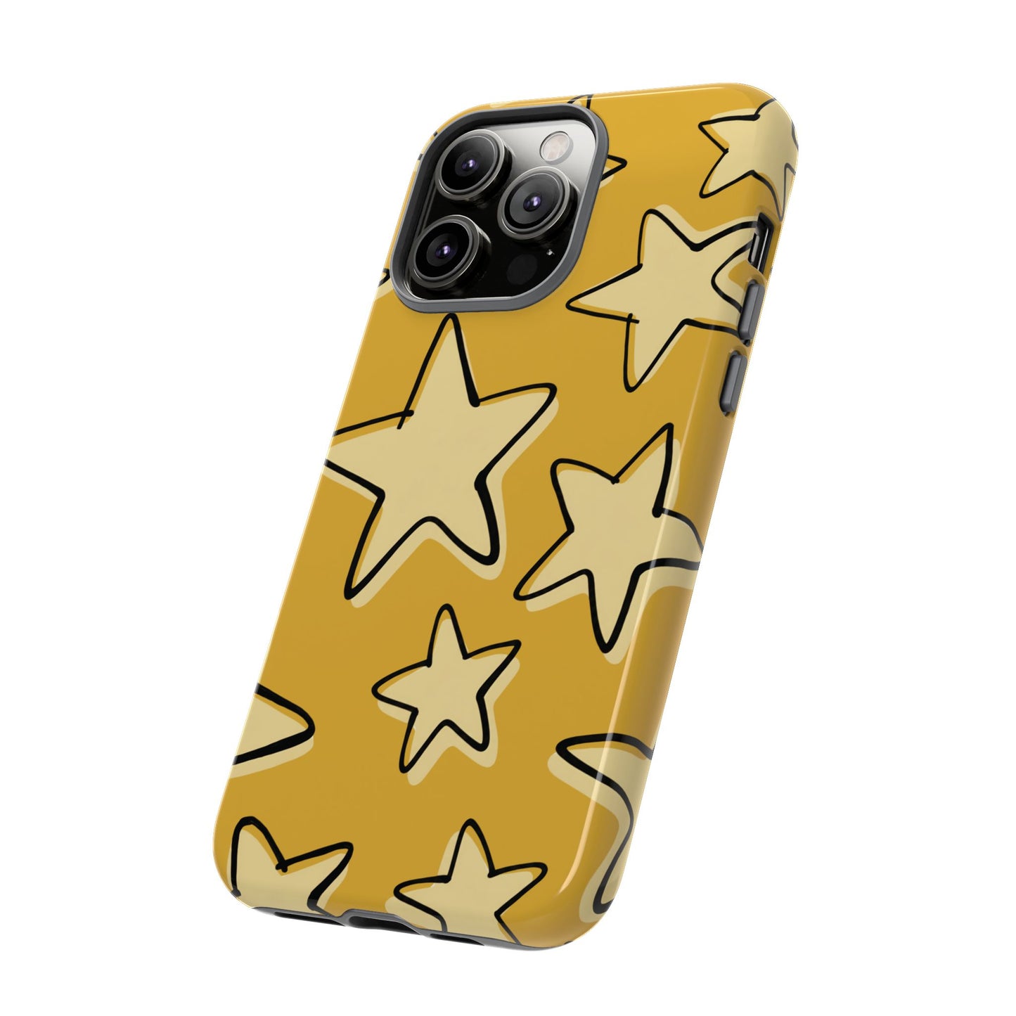 Golden Yellow Doodle Star Phone Case