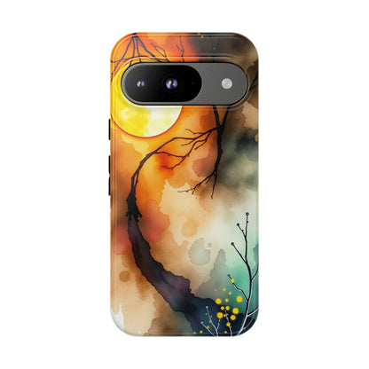Google Pixel 9 / Glossy Phone Case - Abstract Watercolour Gothic Scene Phone Case