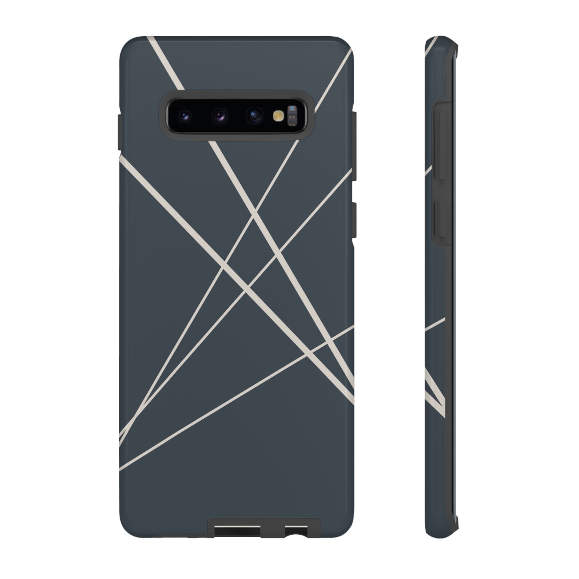 Phone Case - Abstract Blue with Beige Lines Phone Case