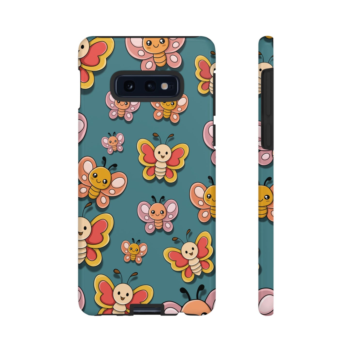 Blue Butterfly Sticker Design Phone Case - Blue Phone Case - Samsung Galaxy S10E / Glossy