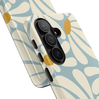 Retro Light Blue Daisy Pattern Phone Case - Blue Phone Case