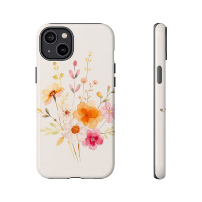 iPhone 14 Plus / Glossy Phone Case - Boho Chic Watercolour Flower Pattern Phone Case