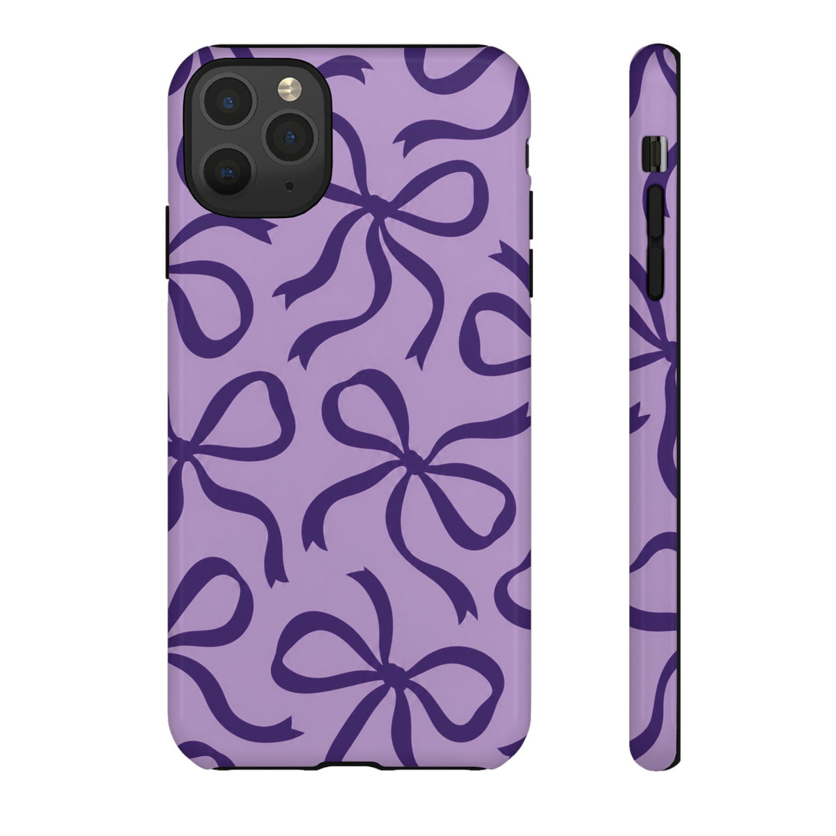 Bold Lilac and Deep Purple Bow Pattern Phone Case