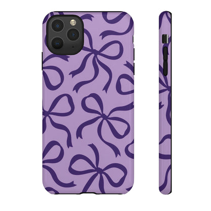 Bold Lilac and Deep Purple Bow Pattern Phone Case