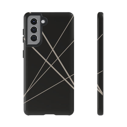 Abstract Black with Grey Lines Phone Case - Black Phone Case - Samsung Galaxy S21 / Glossy