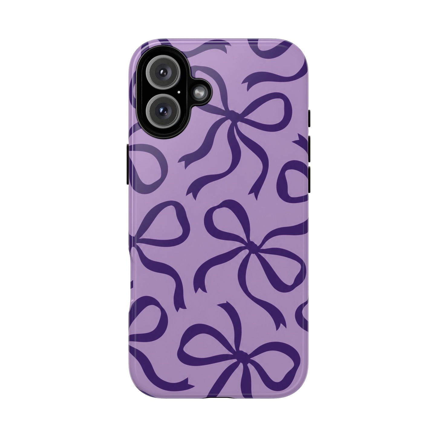 Bold Lilac and Deep Purple Bow Pattern Phone Case