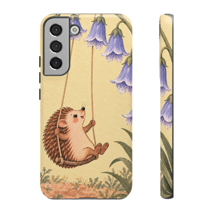 Whimsical Buttercream Hedgehog and Bluebell Phone Case - Yellow Phone Case - Samsung Galaxy S22 Plus / Glossy