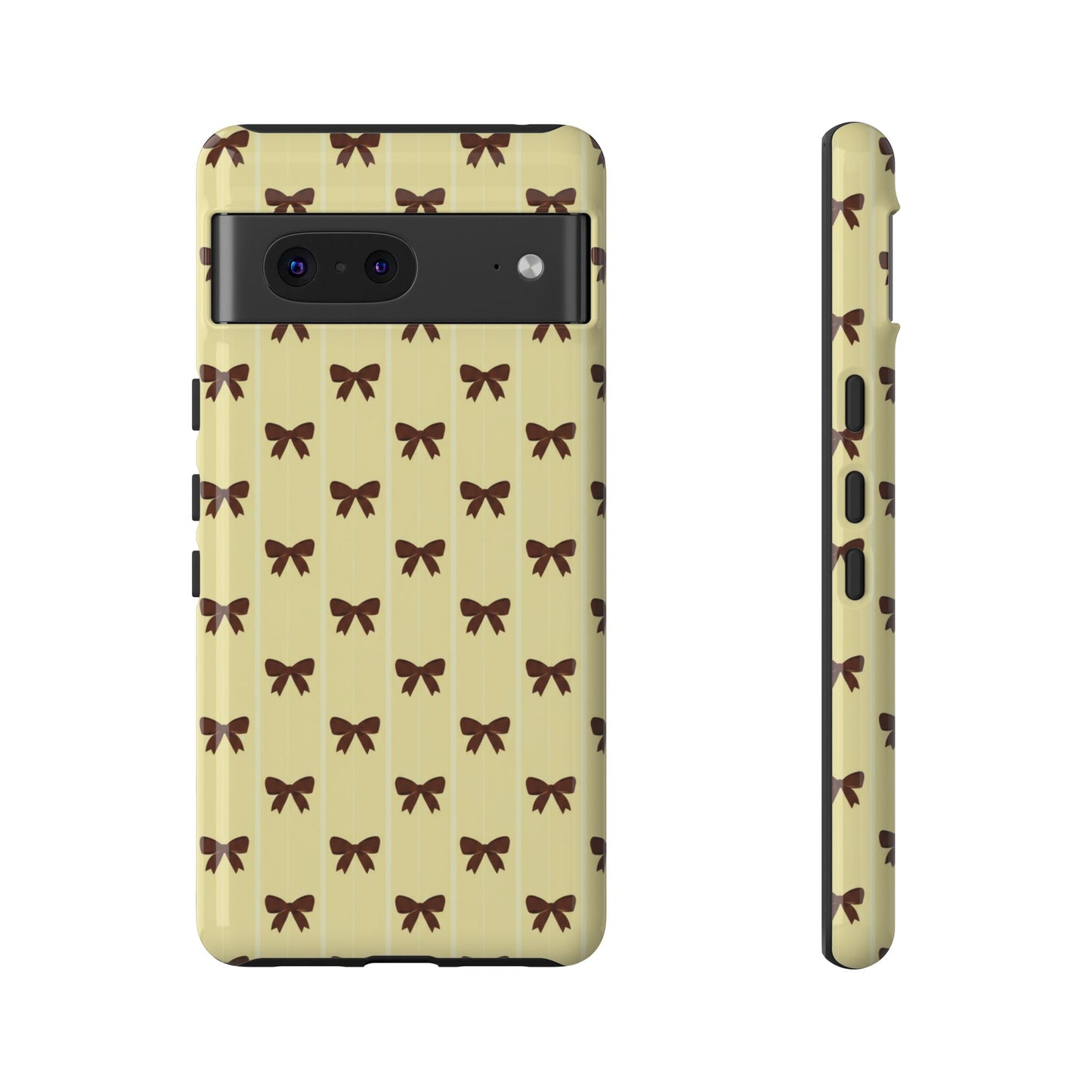 Retro Chocolate Brown Bow Pattern Phone Case