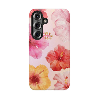 Samsung Galaxy S25 / Glossy Phone Case - ’Pink Hibiscus Pattern #1’ Phone Case