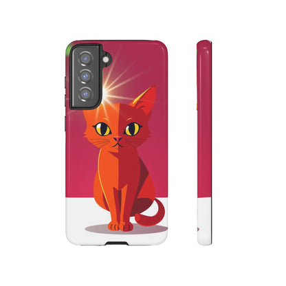 Samsung Galaxy S21 FE / Glossy Phone Case - Flashing Cat Design Phone Case