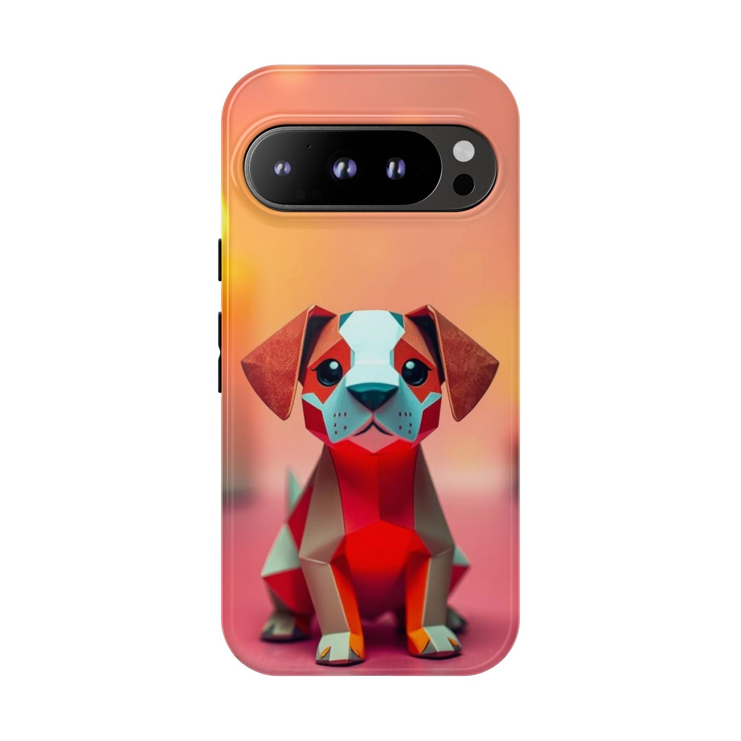 Google Pixel 9 Pro / Glossy Phone Case - Origami Dog Design Phone Case
