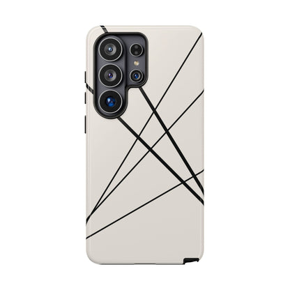 Abstract White with Black Lines Phone Case - White Phone Case - Samsung Galaxy S26 Ultra / Glossy