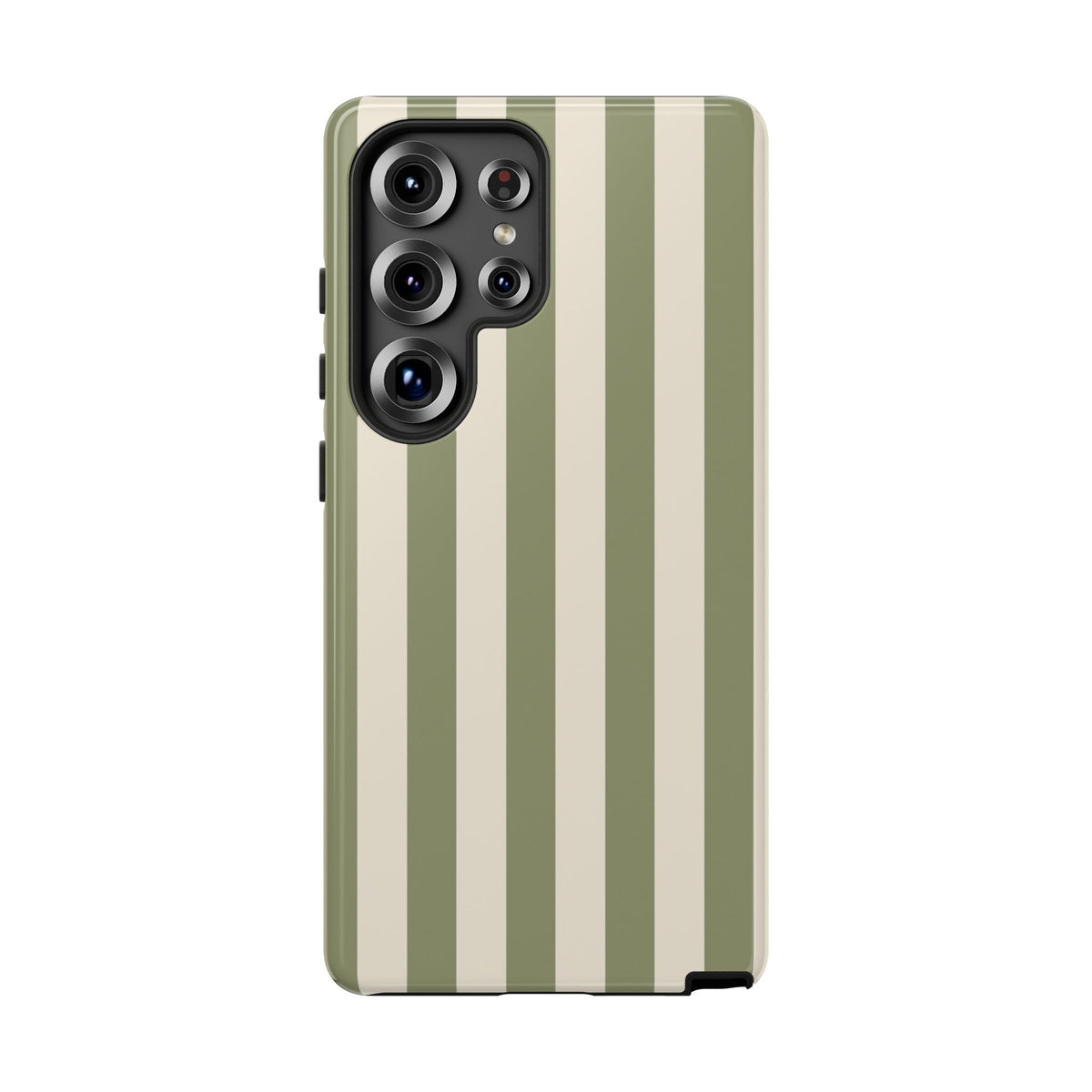 Olive & Beige Stripe Pattern Phone Case - Green Phone Case - Samsung Galaxy S25 Ultra / Glossy