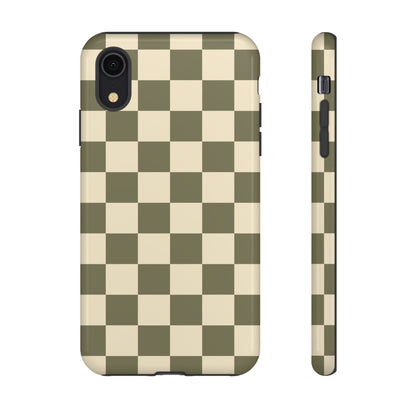 Green Checked Pattern Phone Case - Green Phone Case - iPhone XR / Glossy