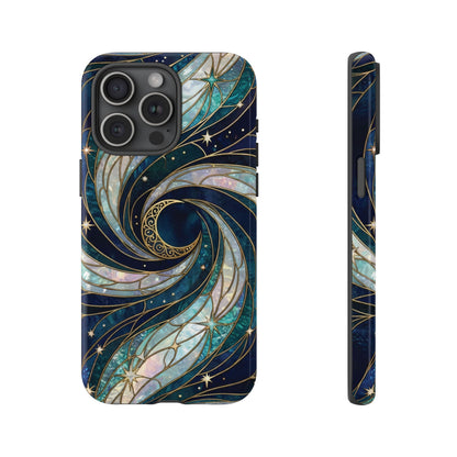 Elegant Navy & Teal Celestial Swirl Phone Case