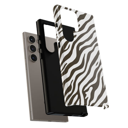 Stylish Mocha Zebra Print Phone Case