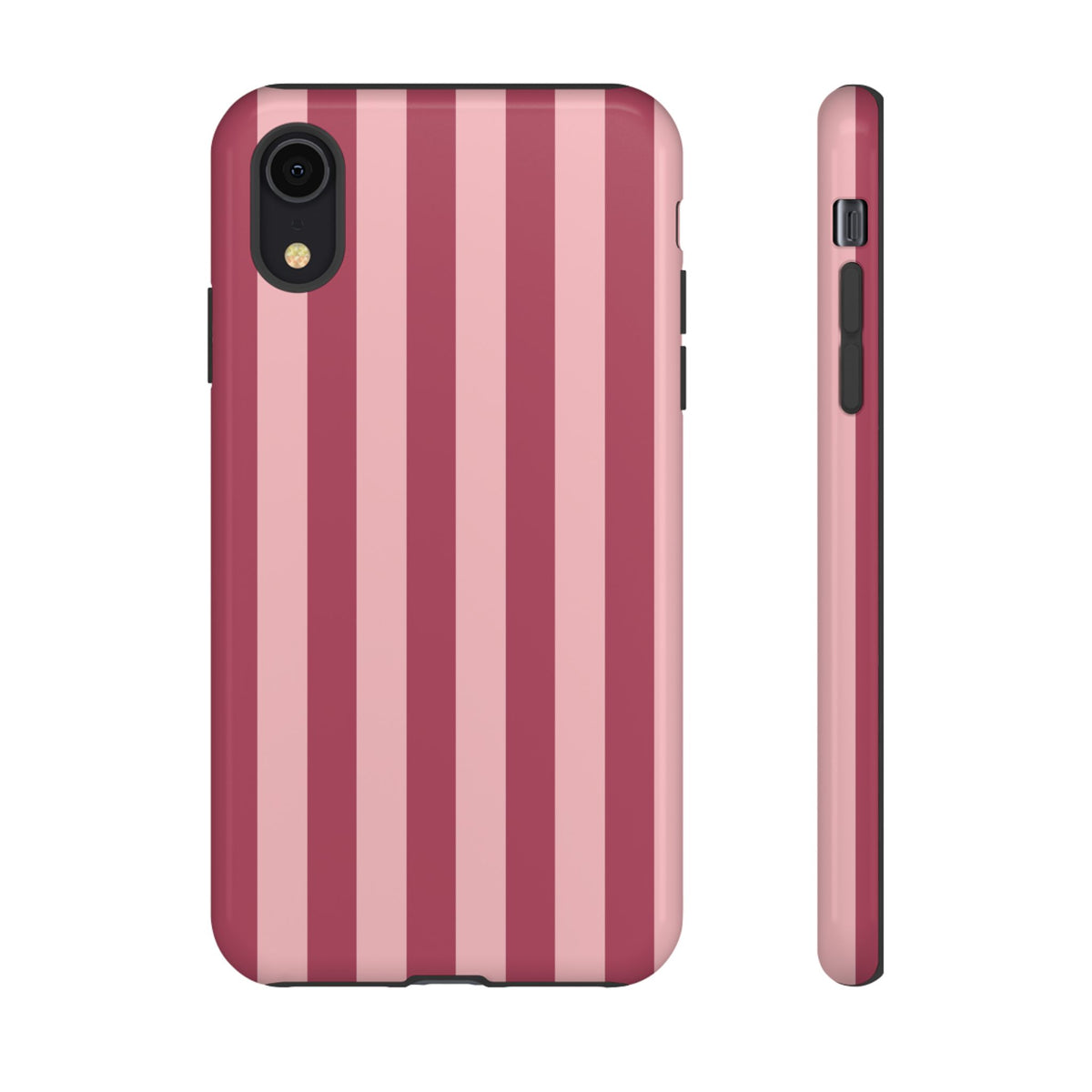 Pink Stripe Pattern Phone Case - Pink Phone Case - iPhone XR / Glossy
