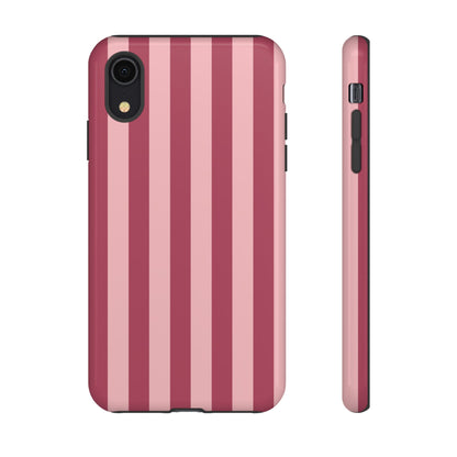 Pink Stripe Pattern Phone Case - Pink Phone Case - iPhone XR / Glossy