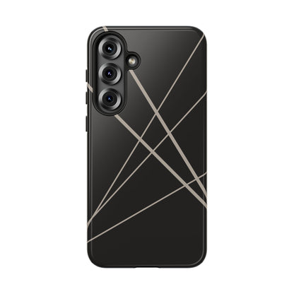 Samsung Galaxy S25 Plus / Glossy Phone Case - Abstract Black with Grey Lines Phone Case