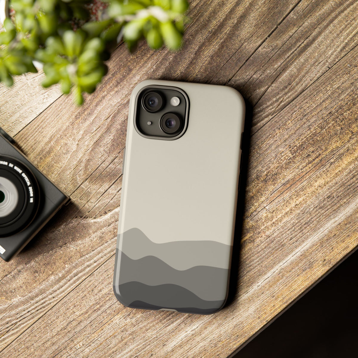 Ivory Abstract Waves Protective Phone Case - White Phone Case
