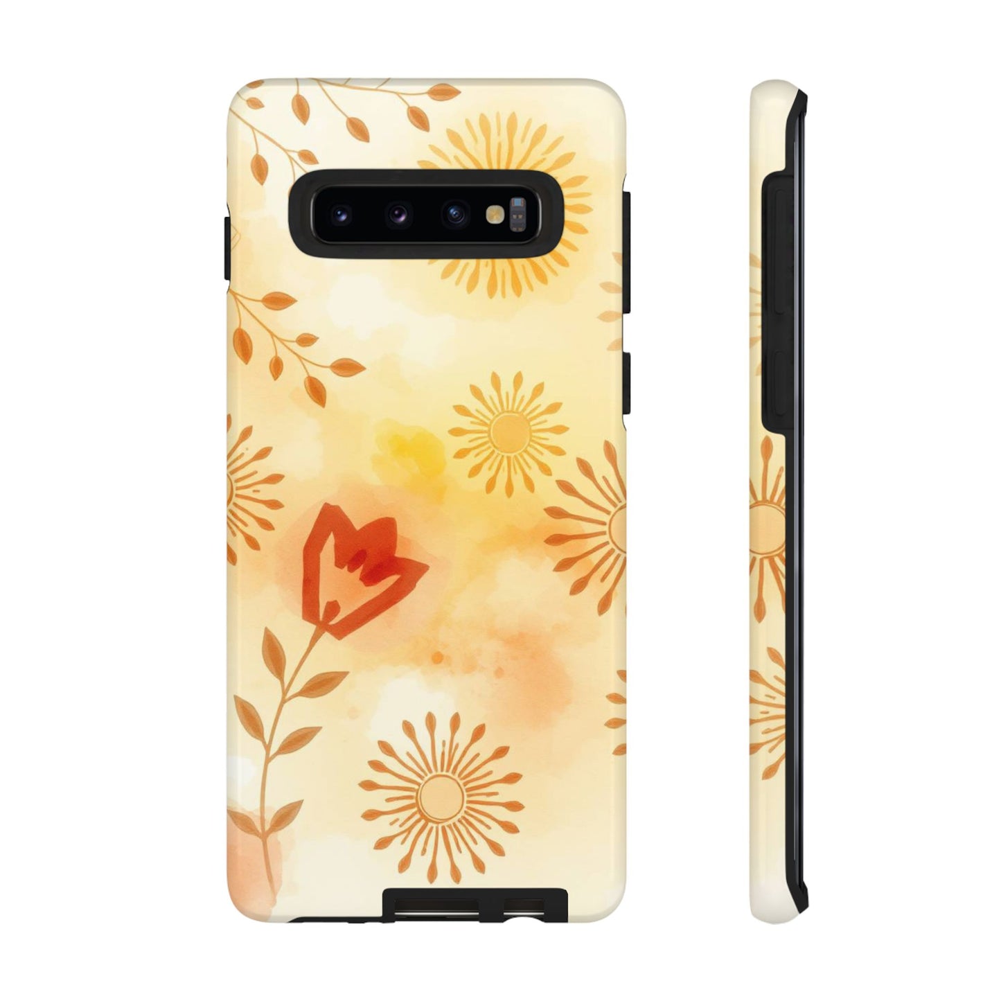 Samsung Galaxy S10 / Glossy Phone Case - Boho Chic Watercolour Pattern Phone Case