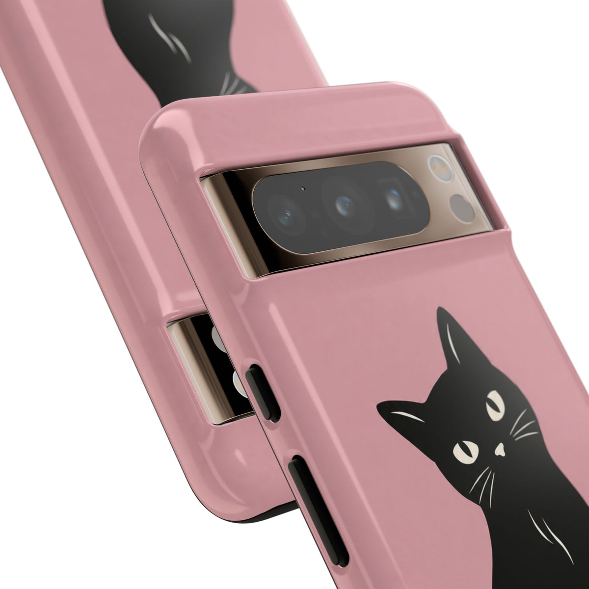 Minimalist Blush Pink & Black Cat Phone Case