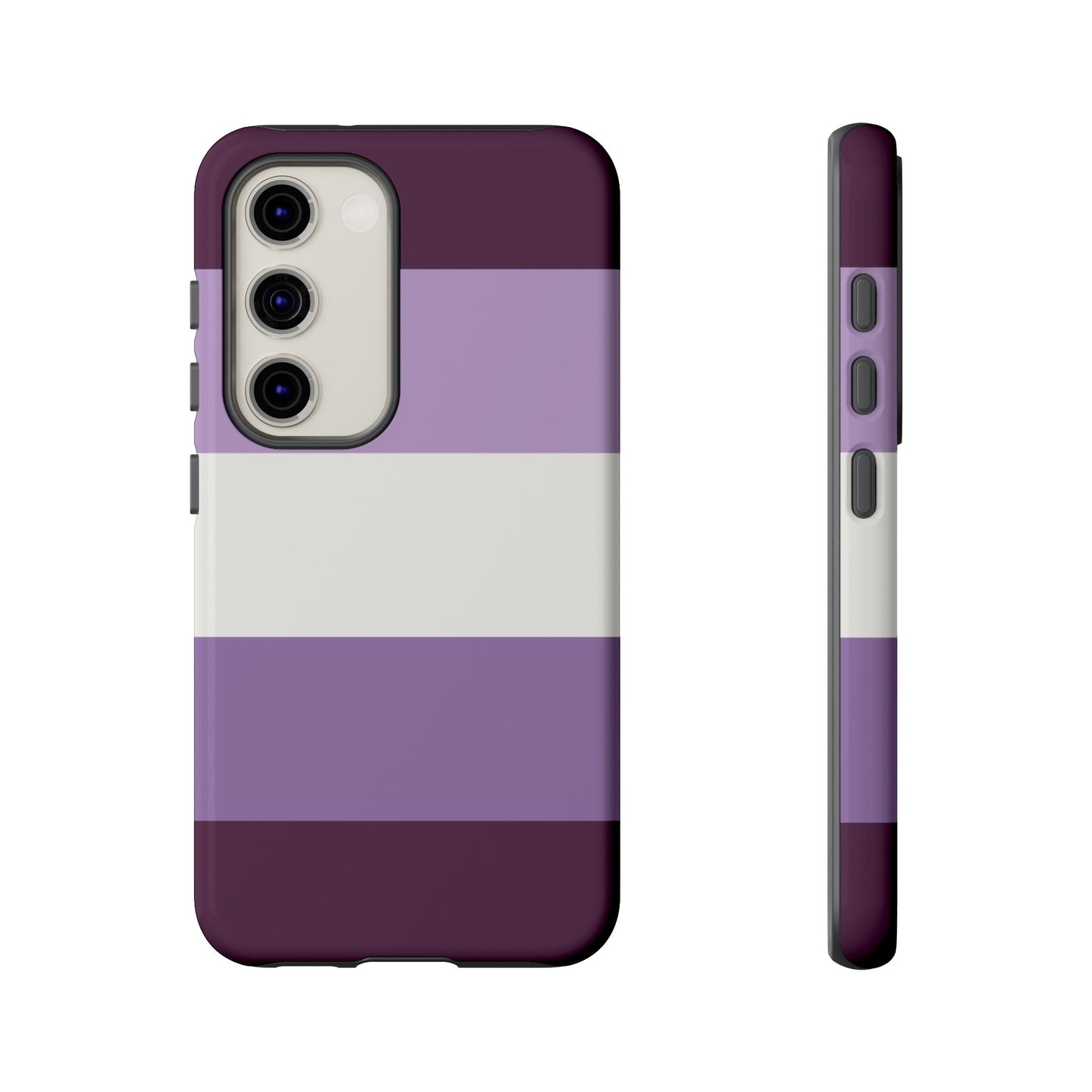 Samsung Galaxy S23 / Glossy Phone Case - Purple Stripe Pattern Phone Case