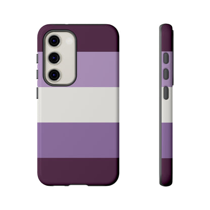 Samsung Galaxy S23 / Glossy Phone Case - Purple Stripe Pattern Phone Case