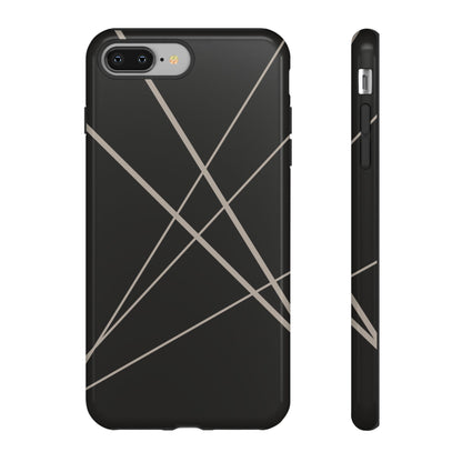 iPhone 8 Plus / Glossy Phone Case - Abstract Black with Grey Lines Phone Case