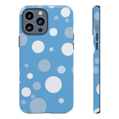 iPhone 13 Pro Max / Glossy Phone Case - ’Bold Blue with White Dot Pattern’ Phone Case