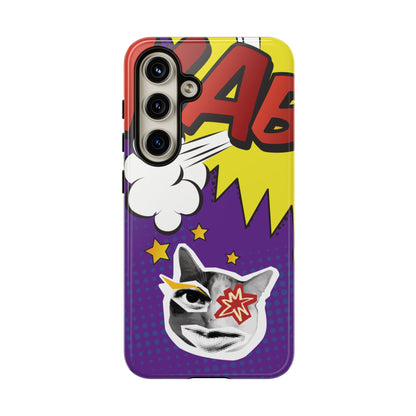 Bold Purple Pop Art Cat Phone Case - Purple Phone Case - Samsung Galaxy S24 / Glossy