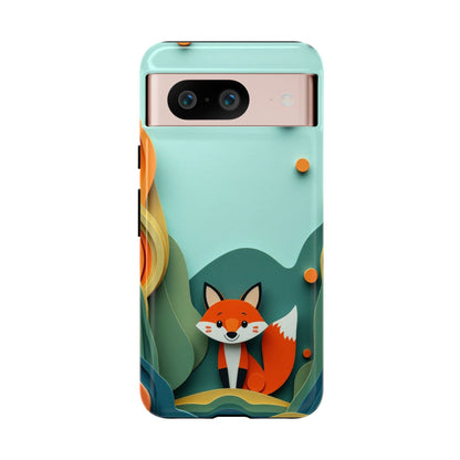 Google Pixel 8 / Glossy Phone Case - Papier-mâché Fox Design Phone Case