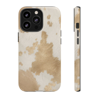 Elegant Champagne Cow Print Phone Case