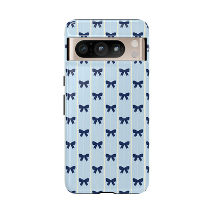 Retro Navy Blue Bow Pattern Phone Case