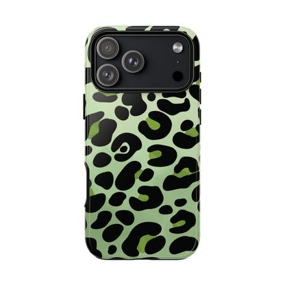 Chic Sage Leopard Print Phone Case