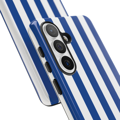 Simple Blue & White Stripe Pattern Phone Case - White Phone Case