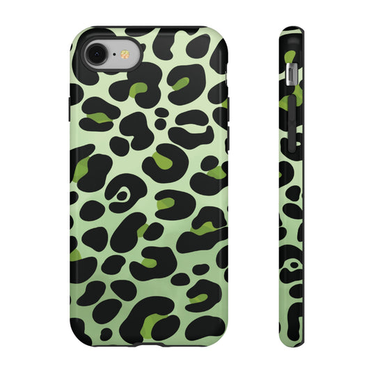 Chic Sage Leopard Print Phone Case