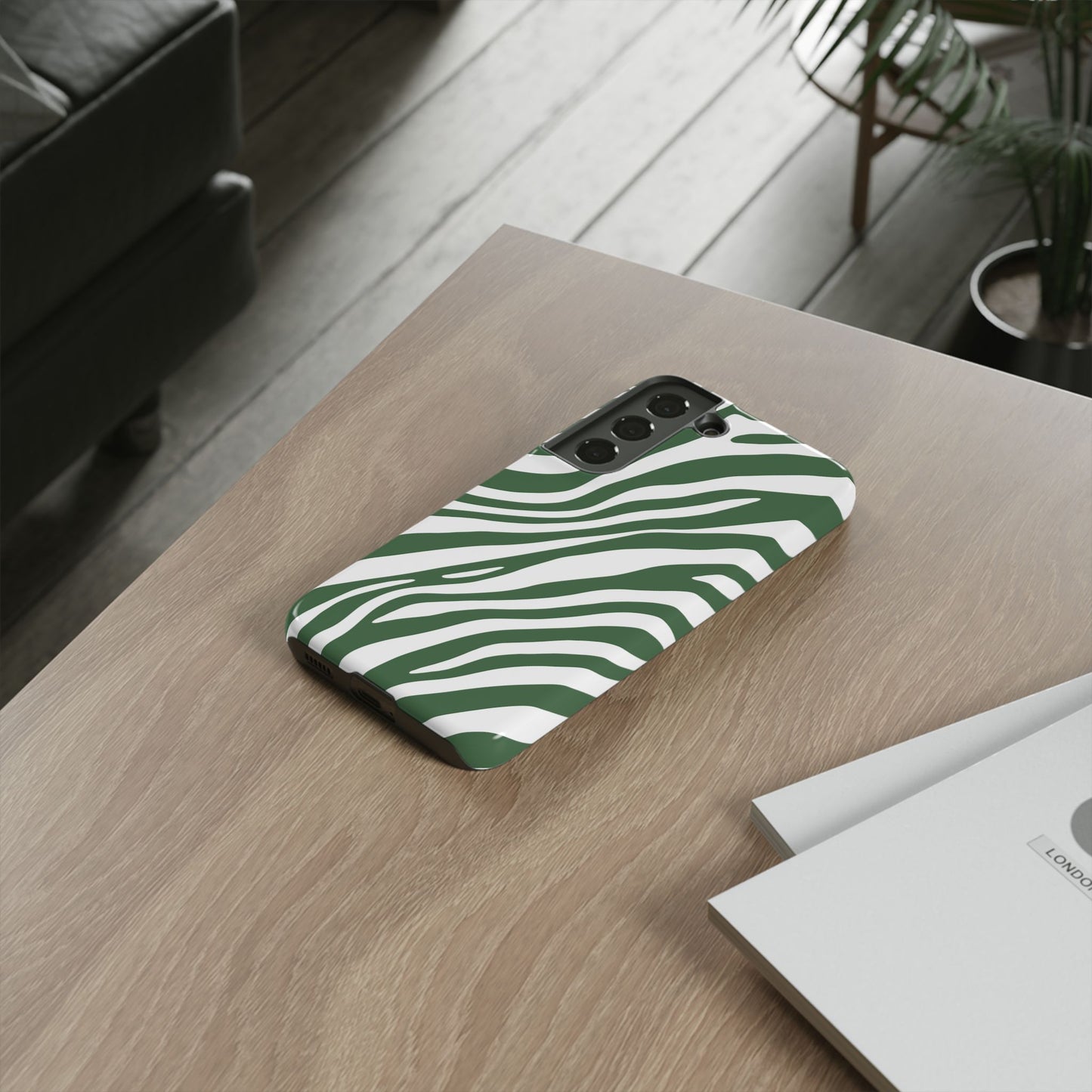 Modern Sage Zebra Print Phone Case