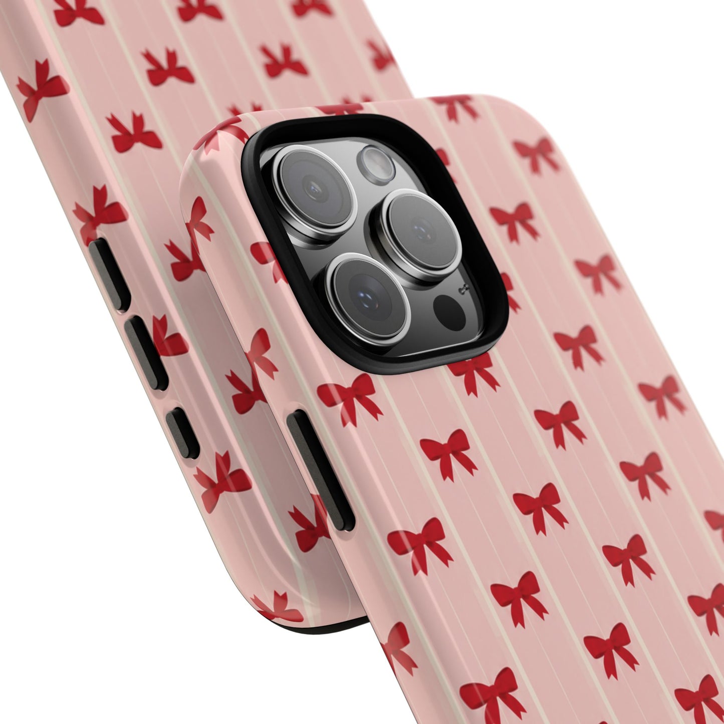 Retro Cherry Red Bow Pattern Phone Case