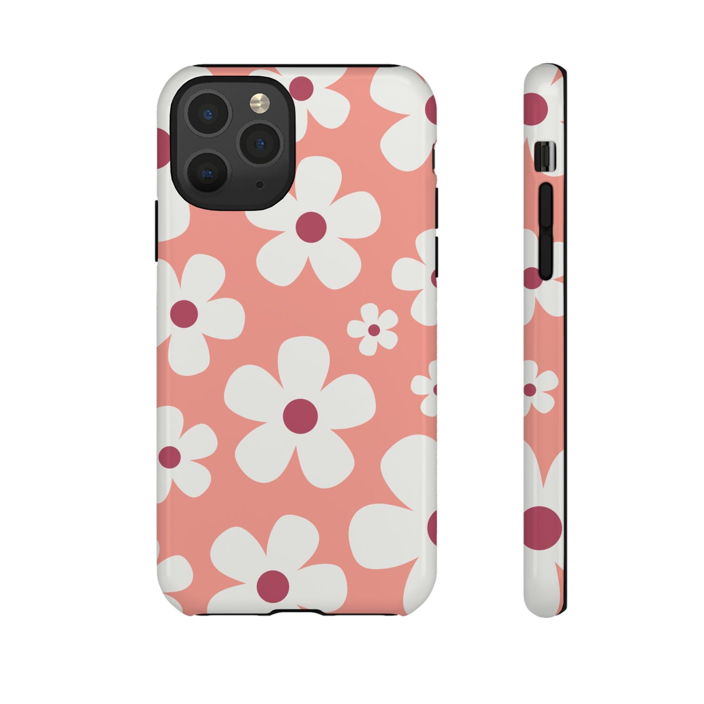iPhone 11 Pro / Glossy Phone Case - Cute Pink Daisy Pattern #2 Phone Case