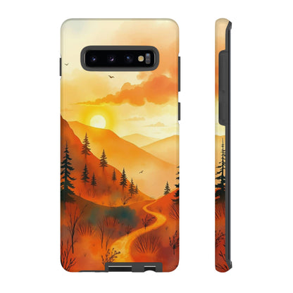 Samsung Galaxy S10 Plus / Glossy Phone Case - Golden Sunset Design Phone Case