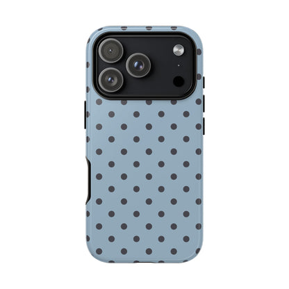 Light Blue with Dark Blue Dot Pattern Phone Case