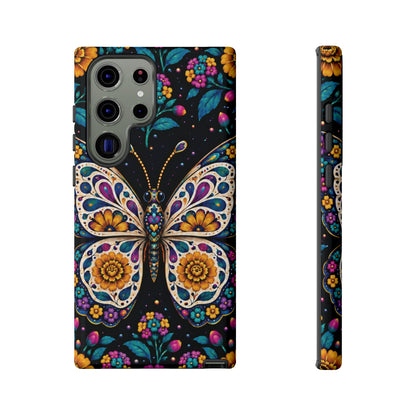 Vibrant Purple and Teal Calavera Butterfly Phone Case - Multicolor Phone Case - Samsung Galaxy S23 Ultra / Glossy