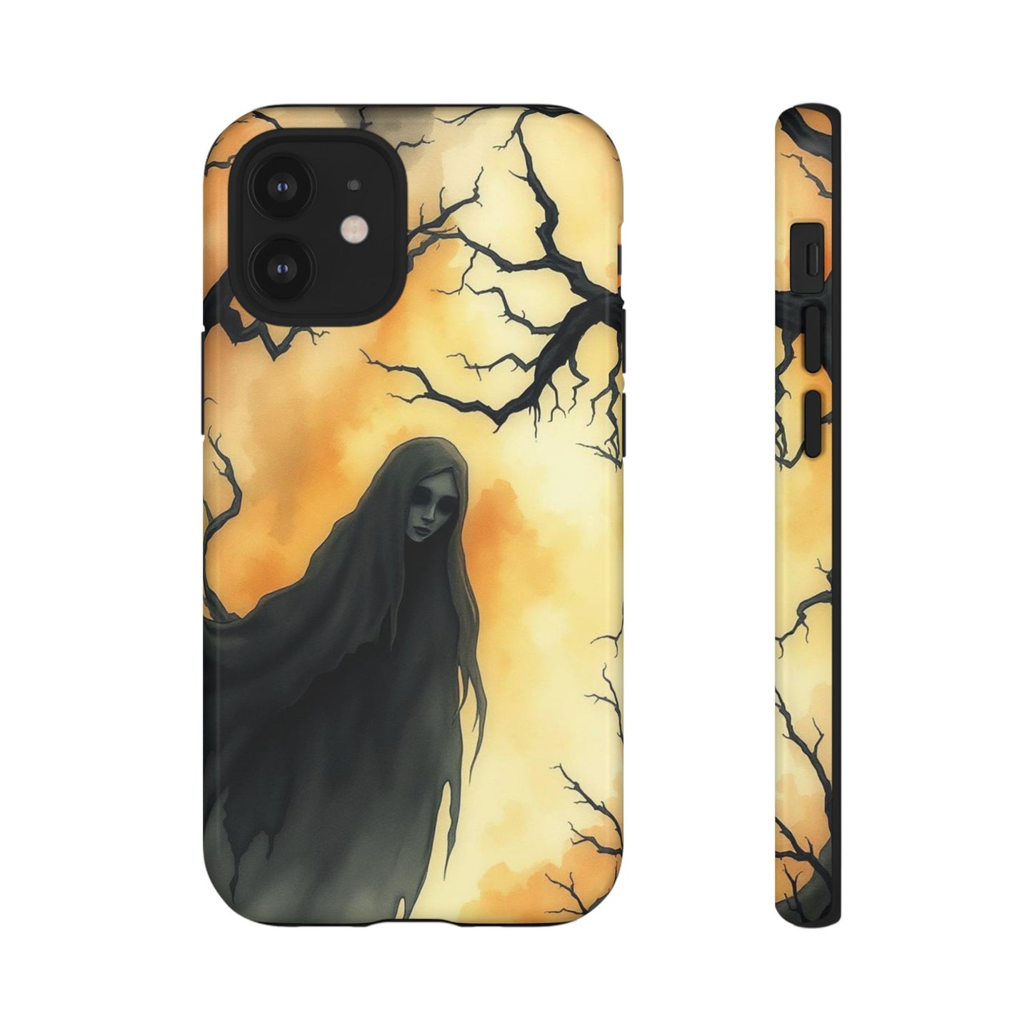 iPhone 12 Mini / Glossy Phone Case - Watercolour Gothic Deathly Woman Phone Case