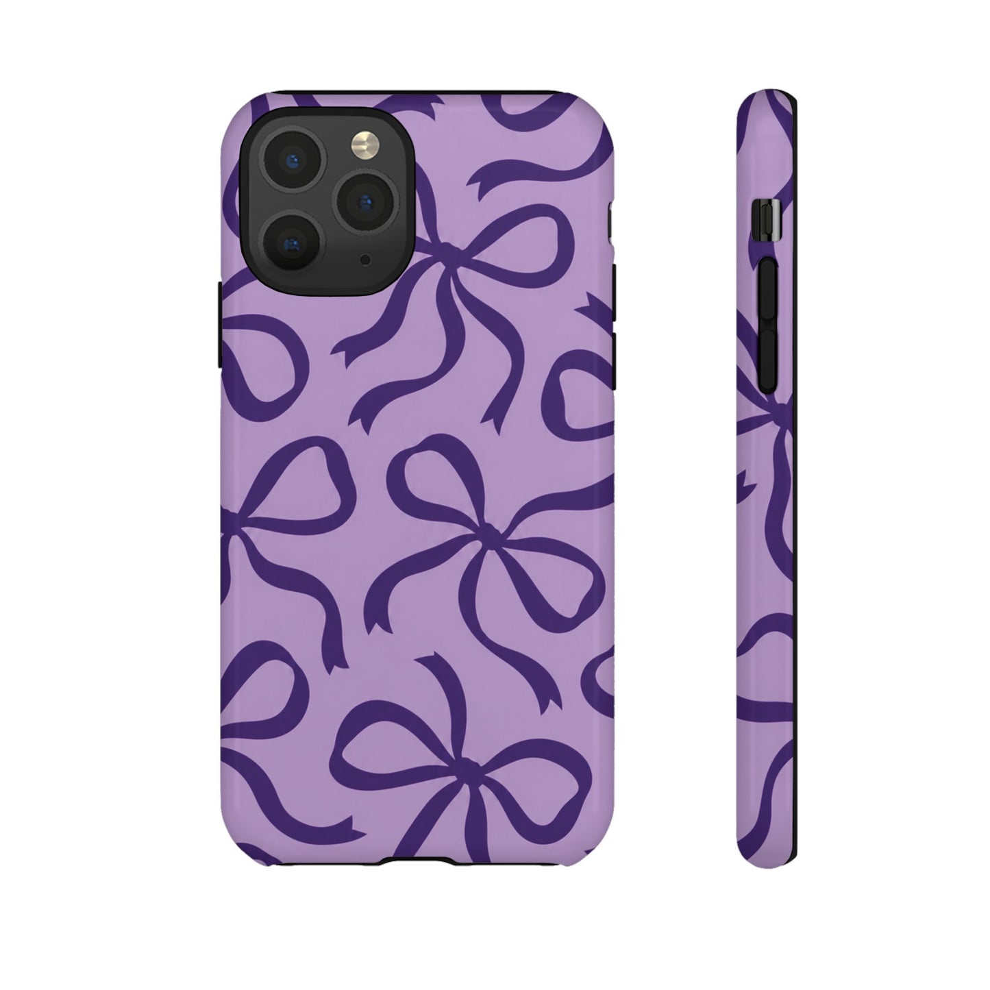 Bold Lilac and Deep Purple Bow Pattern Phone Case